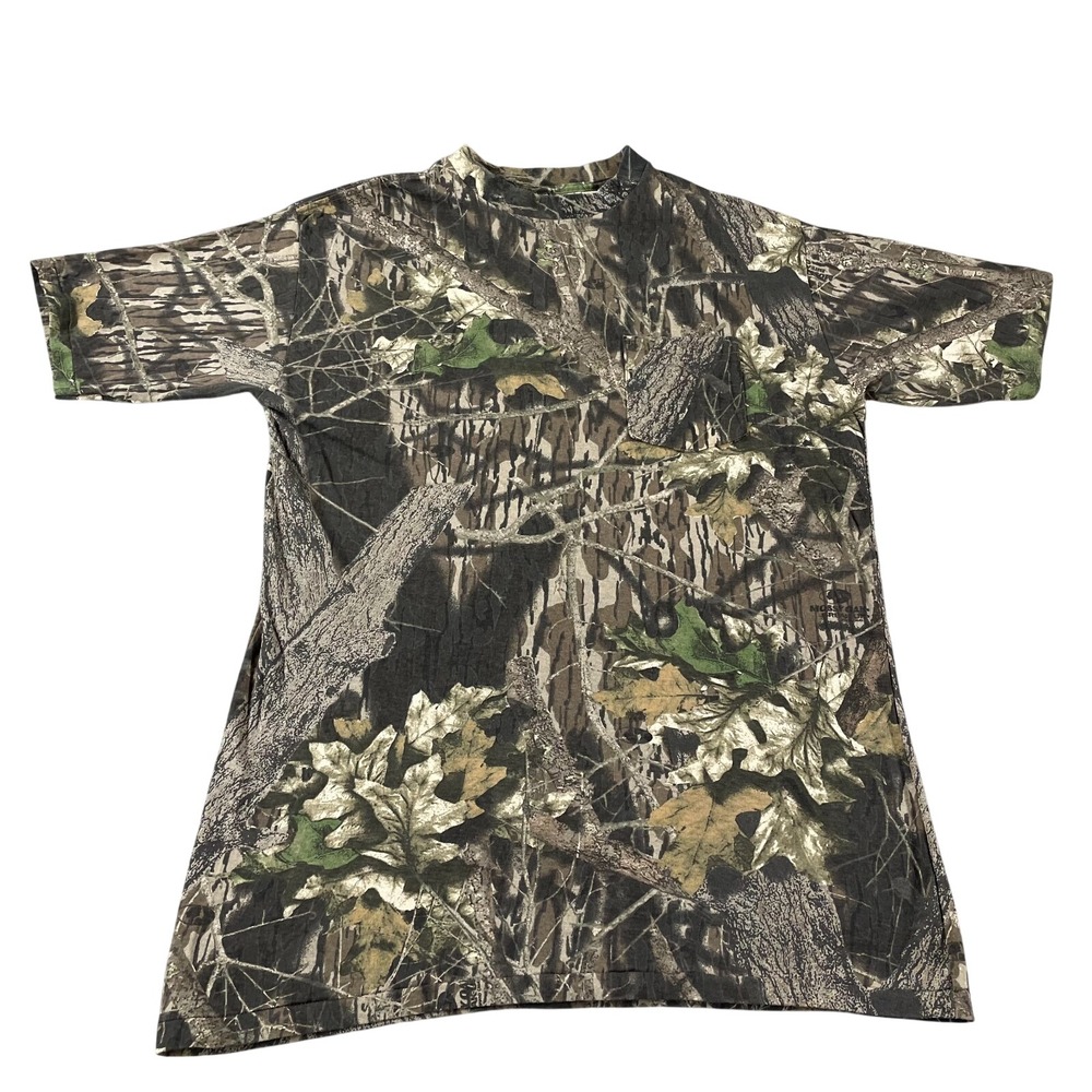 Vintage Mossy Oak T Shirt Mens XL Camo‎ Made In USA Slim Single Stitch 90s Tee
